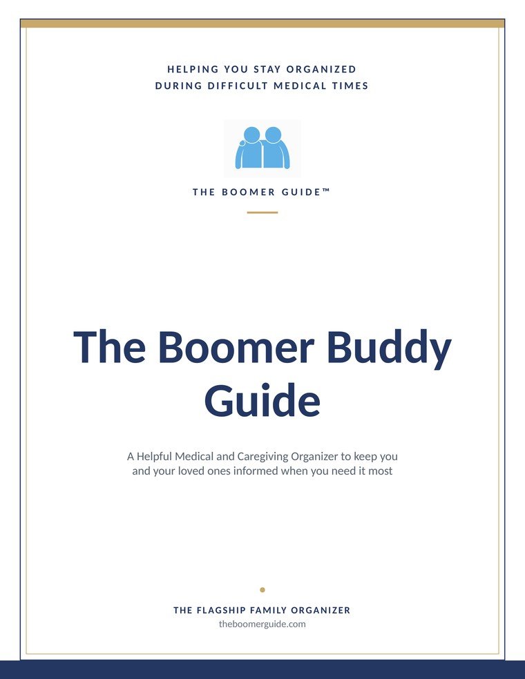 Cover of The Boomer Buddy Guide, a medical and caregiving organizer