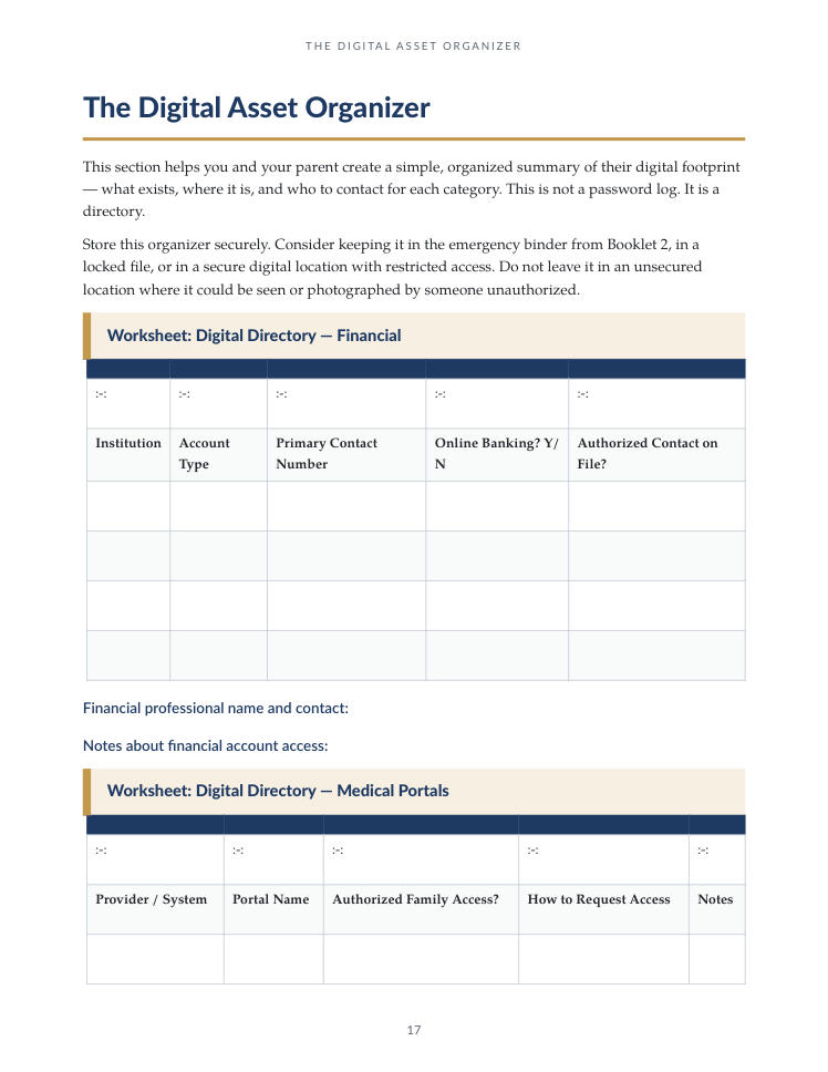 Digital Assets & Passwords — Page 17