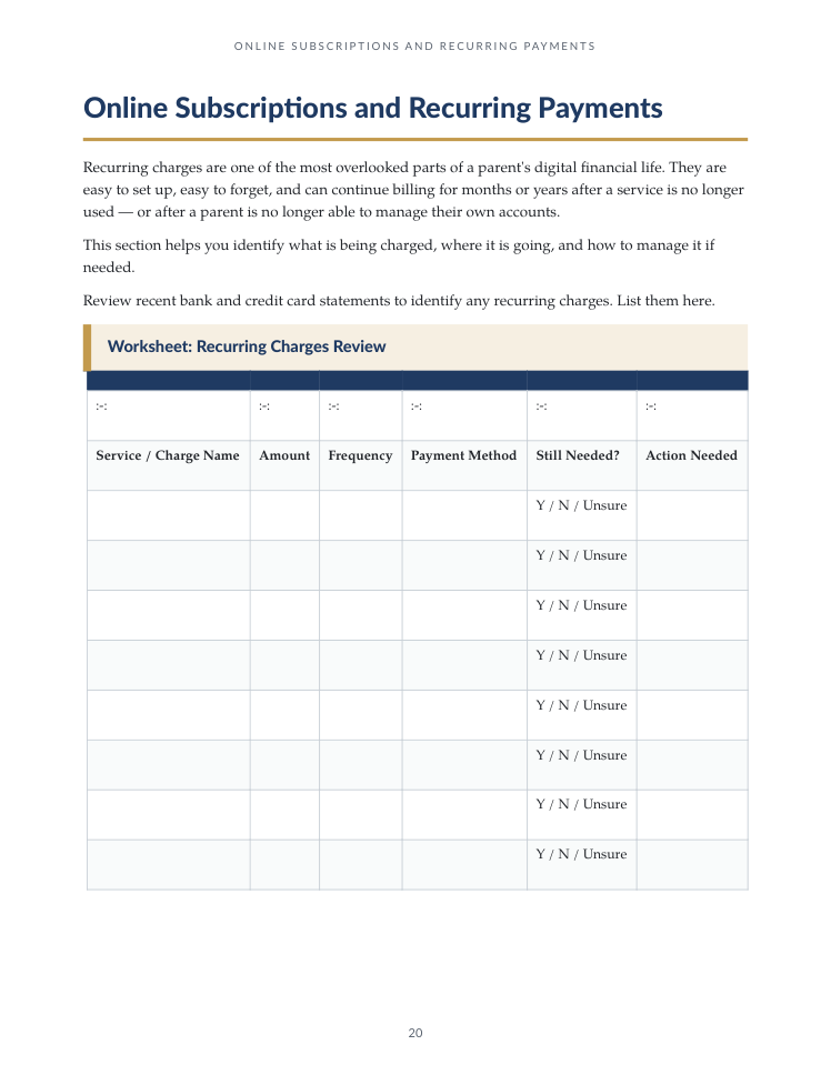 Digital Assets & Passwords — Page 20