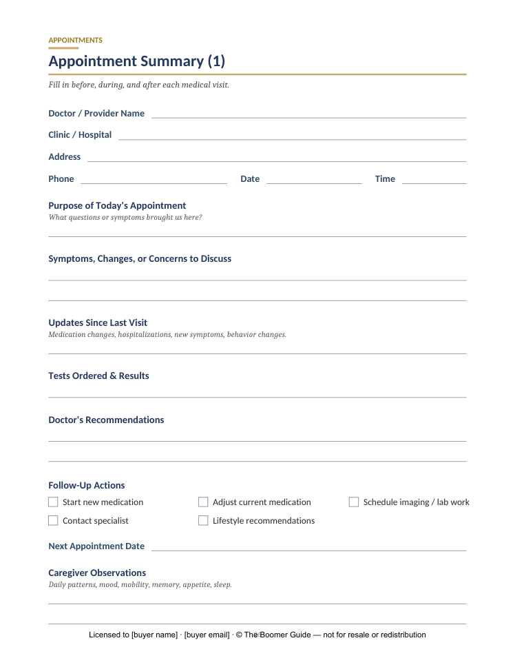 The Boomer Buddy Guide — Appointment summary
