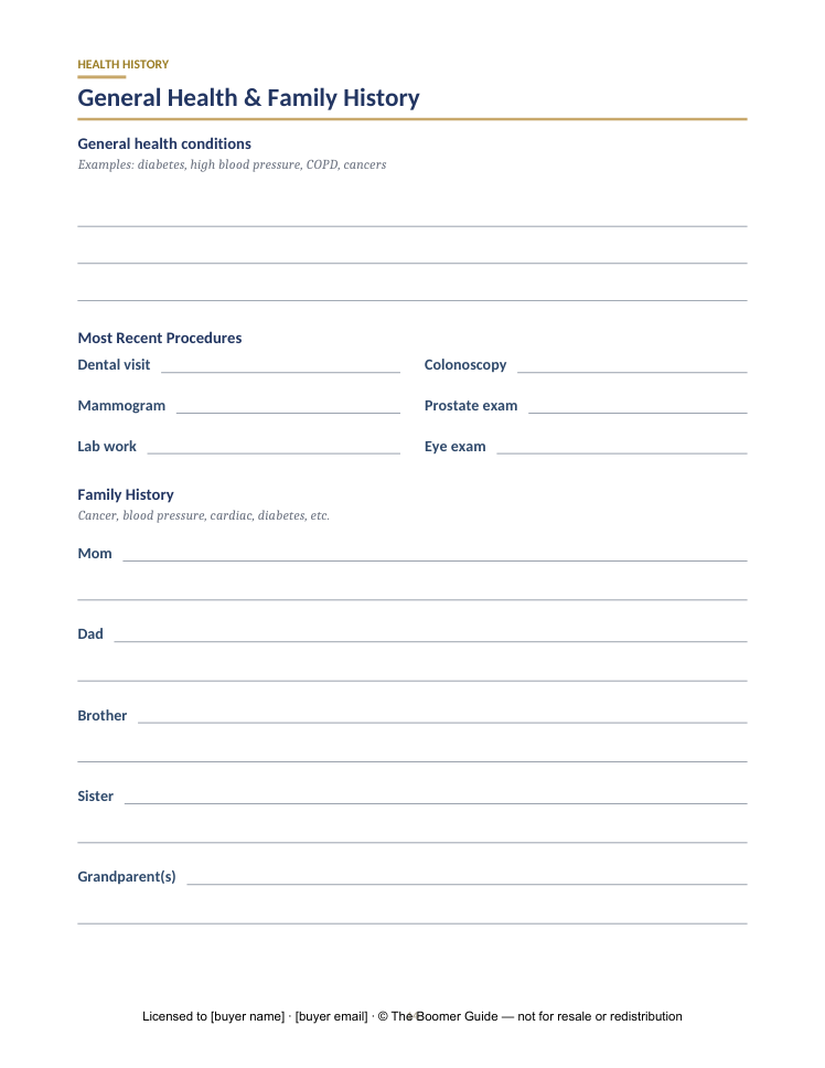 The Boomer Buddy Guide — Family history