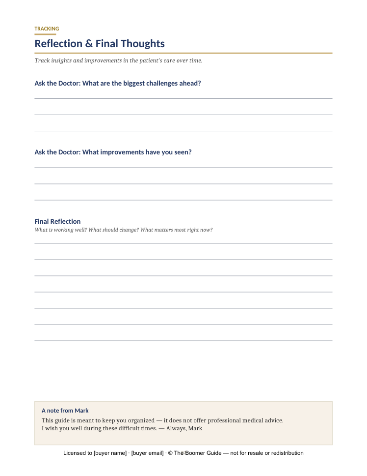 The Boomer Buddy Guide — Reflection pages