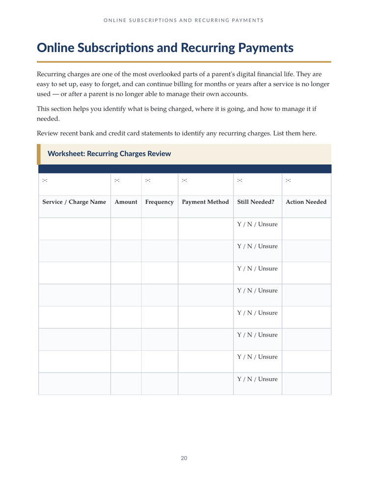 Digital Assets & Passwords — Page 20