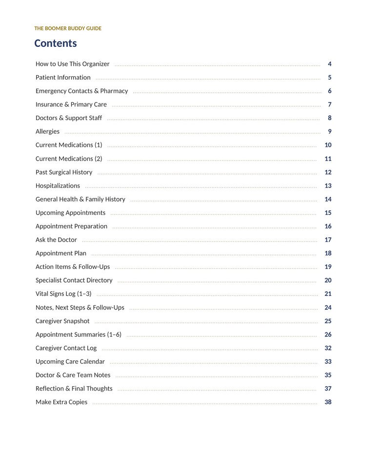 The Boomer Buddy Guide — Contents