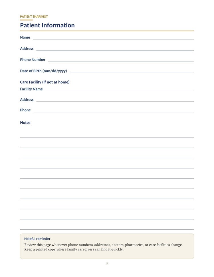 The Boomer Buddy Guide — Patient information